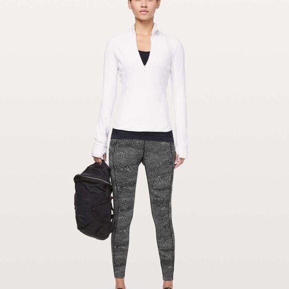 lululemon Fast and Free 7/8 Black and White Women's Leggings - Picture 2 of 13